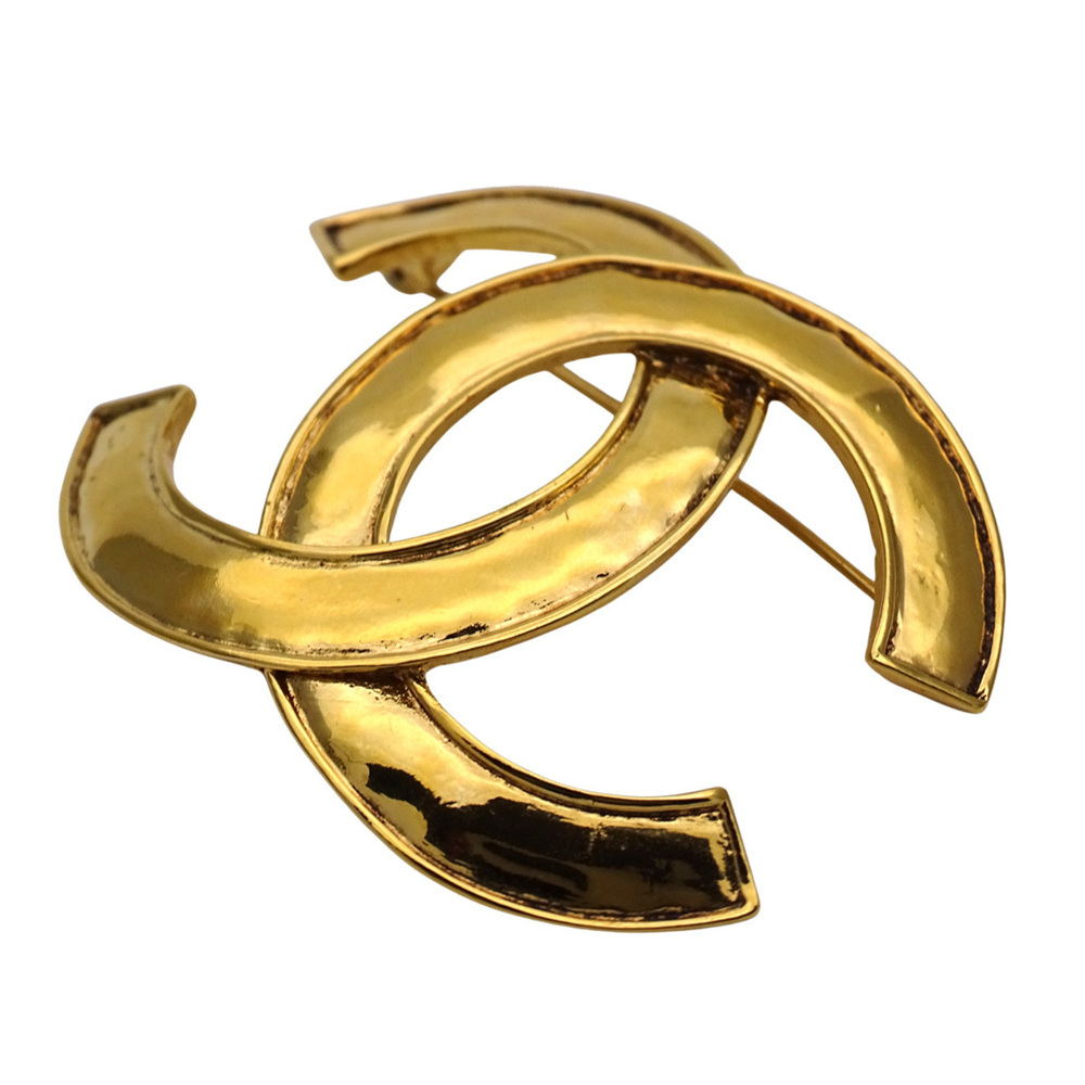 Chanel brooch for women and men, GP gold, large, vintage style, logo, accesso...